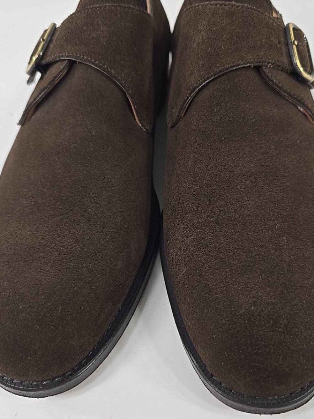 $495 RIDER BOOT CO. By CORTINA DARK BROWN SUEDE MONKS SHOES MEN'S SIZE 10 *VGC* - Picture 16 of 16